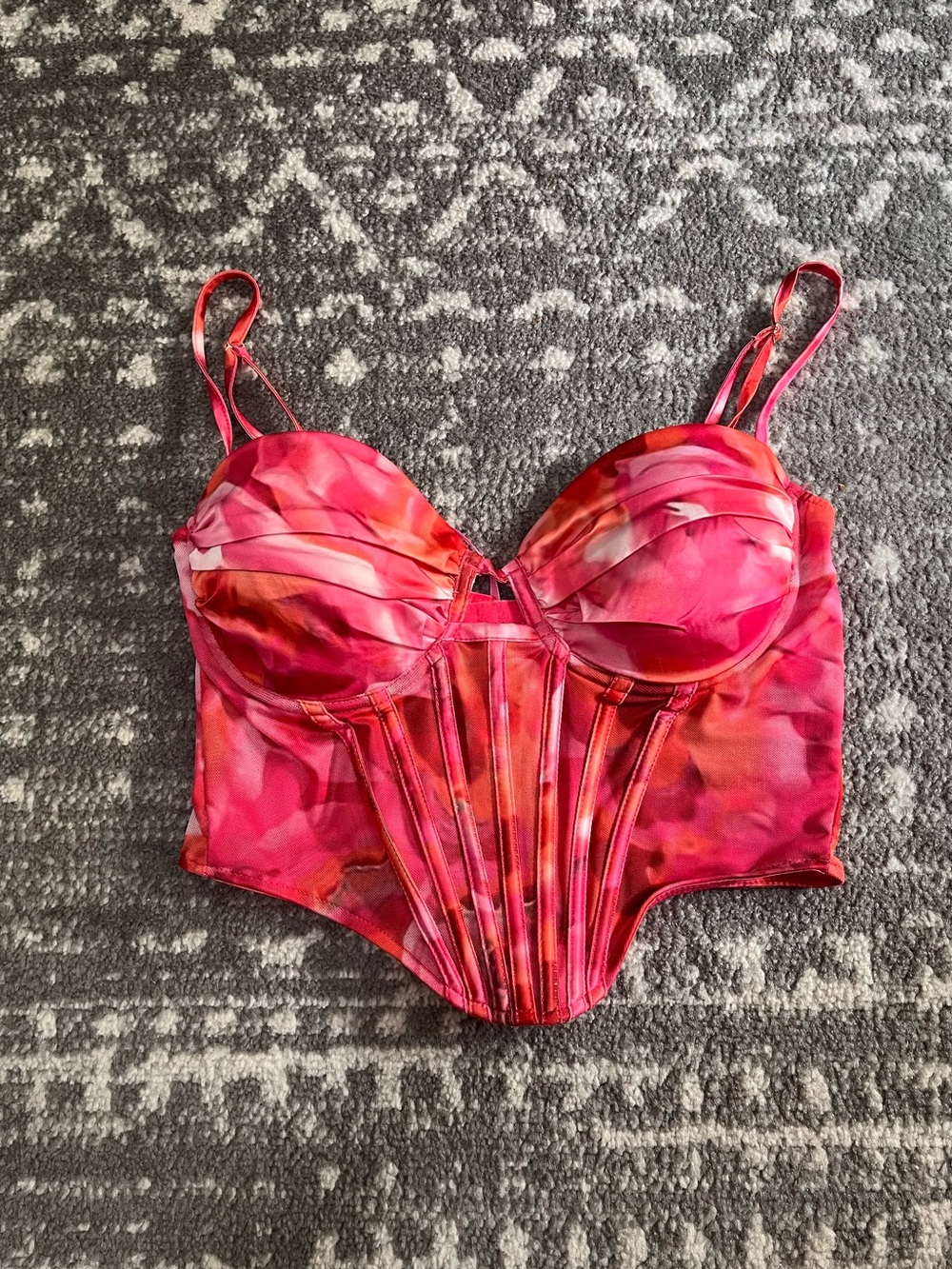 Windsor Hot Pink & Coral Sculpted Bustier Top